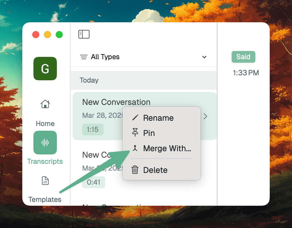 Merge With feature