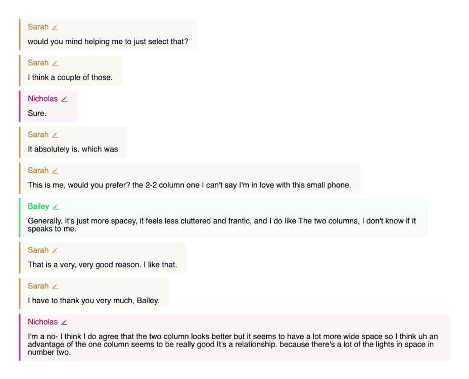 Speaker identification transcript